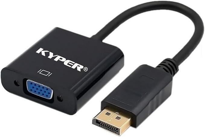 Kyper USKyper-1388 (1 Pack) DisplayPort DP to VGA Adapter Male to Female, 1080P Gold-Plated Converter for Computer Desktop Laptop Monitor Projector HDTV Compatible All Brands