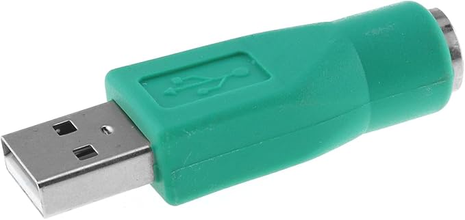RLECS USB to PS2 Adapter 2PCS Green PS/2 Female to USB Male Converter Adapter for Mouse and Keyboard