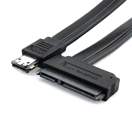 NFHK 50cm Dual Power 12V and 5V eSATAp Power ESATA USB 2.0 Combo to 22Pin SATA Cable for 2.5" 3.5" Hard Disk Drive
