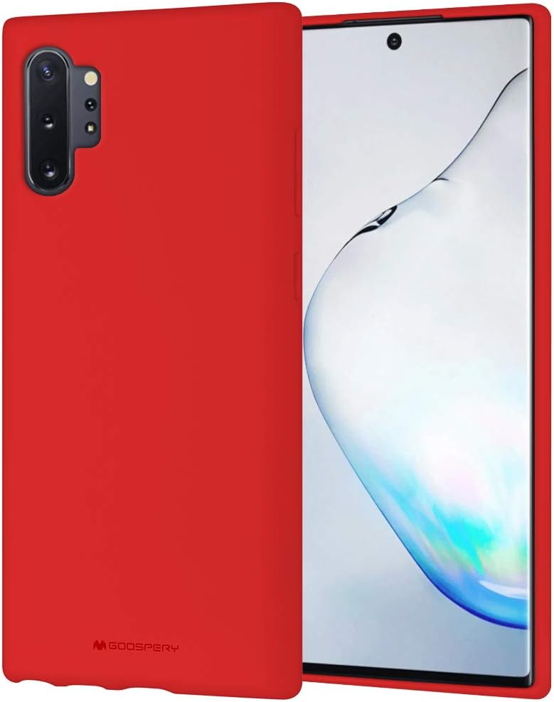 GOOSPERY Jelly Case for Samsung Galaxy Note 10 Plus (2019) - Soft Feeling Silky Slim Bumper Cover (Red)
