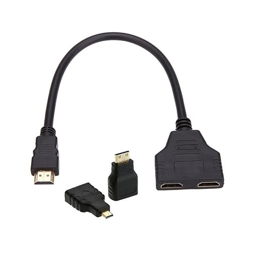 chenyang HDMI 1 to 2 Splitter Switch Extension Cable Adapter with Micro & Mini HDMI Connector
