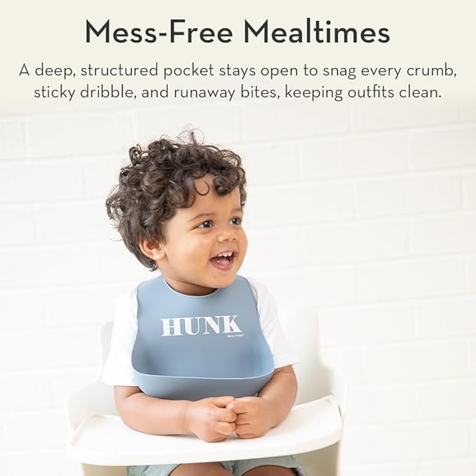 Bella Tunno Baby Bib for Eating, Waterproof Silicone Bib with Large Food Catcher, Adjustable Fit for Babies 4-12 months & Toddlers 1-3 Years, Boys & Girls, Small Town Girl