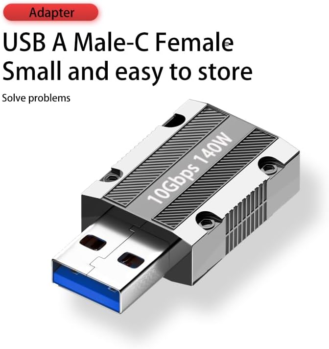 10Gbps USB C Female to USB Male Adapter, Zinc Alloy Type C to USB A Adapter High-Speed Data Transfer, USB3.1 Type C to Type A Charger Converter OTG Fast Charging Compatible