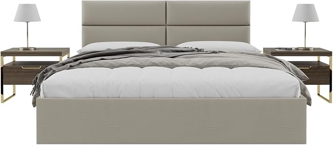 Vänt Upholstered Wall Panels - King/Cal King Size Wall Mounted Headboards - Vintage Leather Dusty Taupe - Twin/King - Set of 4 Panels (Each Individual Panel 39"x11.5")