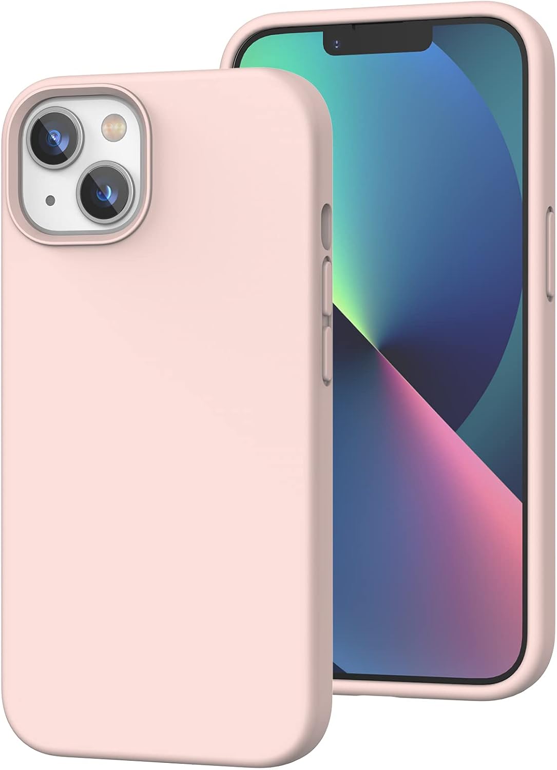 K TOMOTO Pink Sand Compatible iPhone 13 Case, [Drop Protection] [Anti-Scratch] Shockproof Liquid Silicone Cover