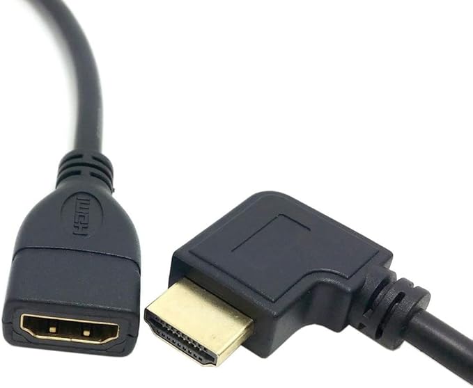 chenyang CY HDMI Extension Cable,HDMI 1.4 Male to Female 90 Degree Left Angled Extension Cable 0.5m
