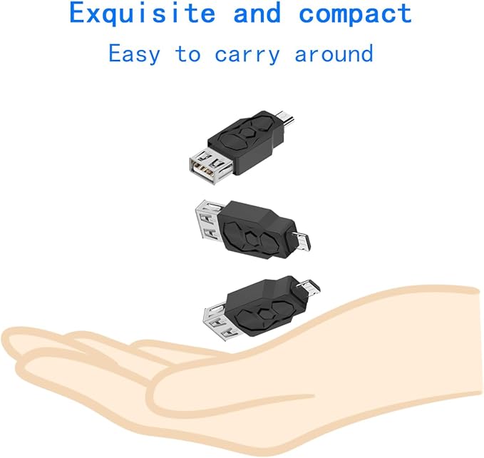 Micro USB 2.0 Male to USB Female Connector, USB Female to Micro USB Male Converter Adapter for S7 S6 Edge S4 S3, LG G4, Android Windows Tablets