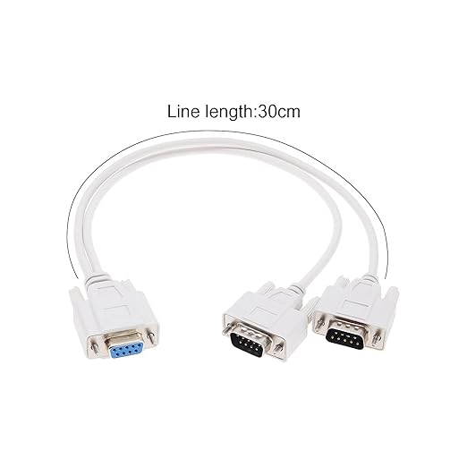 ECSiNG 2Pcs DB9 Serial Splitter Cable Replacement DB9 9 Pin 1 Female Ale to 2 Male Rs232 Serial Splitter Adapter Accessories for Connecting Computers Digital Machine Tools