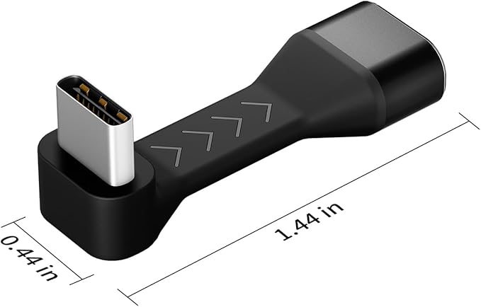 PeakDo USB-C Male to Female Adapter 90 Degree,18W Flexural USB Type C Adapter Extension for Steam Deck,ROG Ally,Switch,Laptop,Tablet and Mobile Phones,Supports 4K@60Hz,10Gbps Data Transfer(2 Pack)