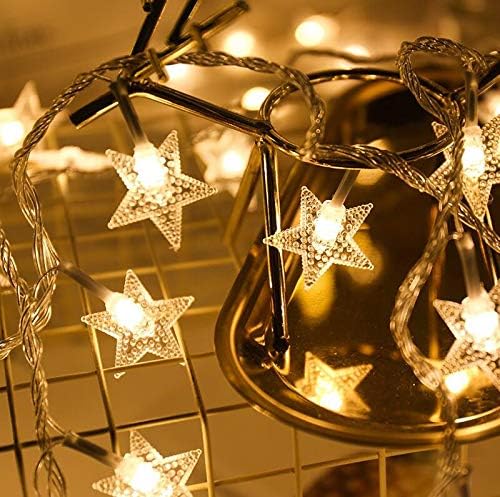 Comtelek 8 Corner Bed Canopy with 100 LED Star String Lights Battery Operated, Bed Netting Unique Style 4 Door Square Canopy Bed Curtains Canopy - Suggested for Twin Full Queen King Bed