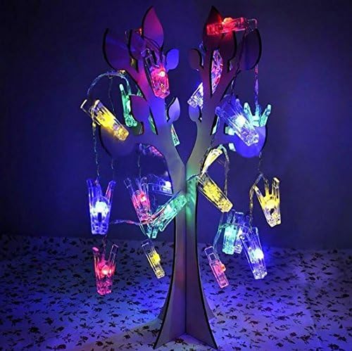LED Photo String Lights 20 Photo Clips Battery Powered Fairy Twinkle Lights, Wedding Party Home Decor Lights for Hanging Photos, Cards and Artwork Multicolor
