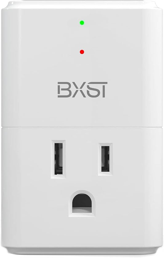 BXST 918J Single Outlet Surge Protector for Home Appliance Small Multi Function Plug with Surge Protection Wall Mount Power Suppressor for Refrigerator, TV, PC, Xbox, PS5, 120V, 1800W, 1 Pack