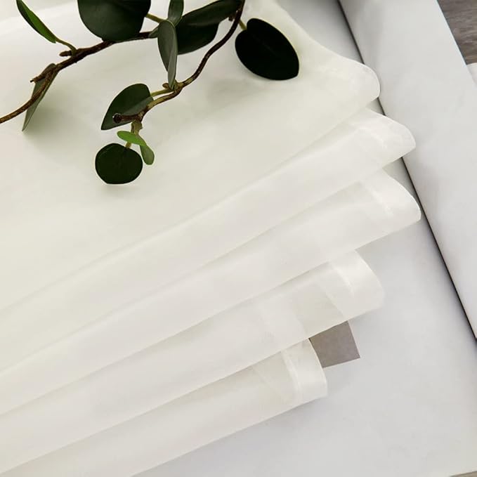 MIULEE Sheer Window Scarf - Extra Long 216 Inch Elegant Valance, Soft Voile Canopy Bed Curtain for Wedding Ceremony & Home Decor, 54x216 Ivory