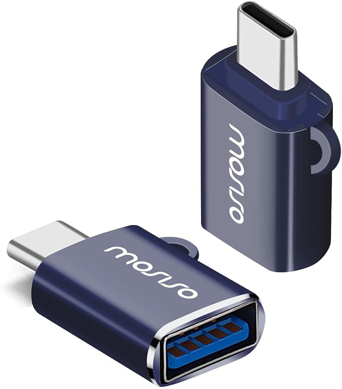 MOSISO USB C to USB Adapter 2 Pack,USB Type-C to USB Connector,Thunderbolt 3 to USB 3.0 Converter OTG Compatible with MacBook Pro 2024-2016/Air 2024-2018/Laptop/Tablet/More Type-C Devices, Navy Blue