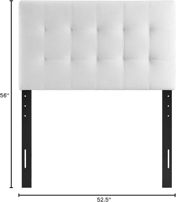 Modway Lily Biscuit Tufted Twin Performance Velvet Headboard, White