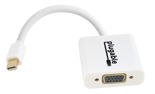 Plugable Mini DisplayPort (Thunderbolt 2) to VGA Adapter - Supports Mini-DisplayPort Equipped Mac, Windows, Linux Systems to VGA Displays up to 1920x1080, Active - Driverless