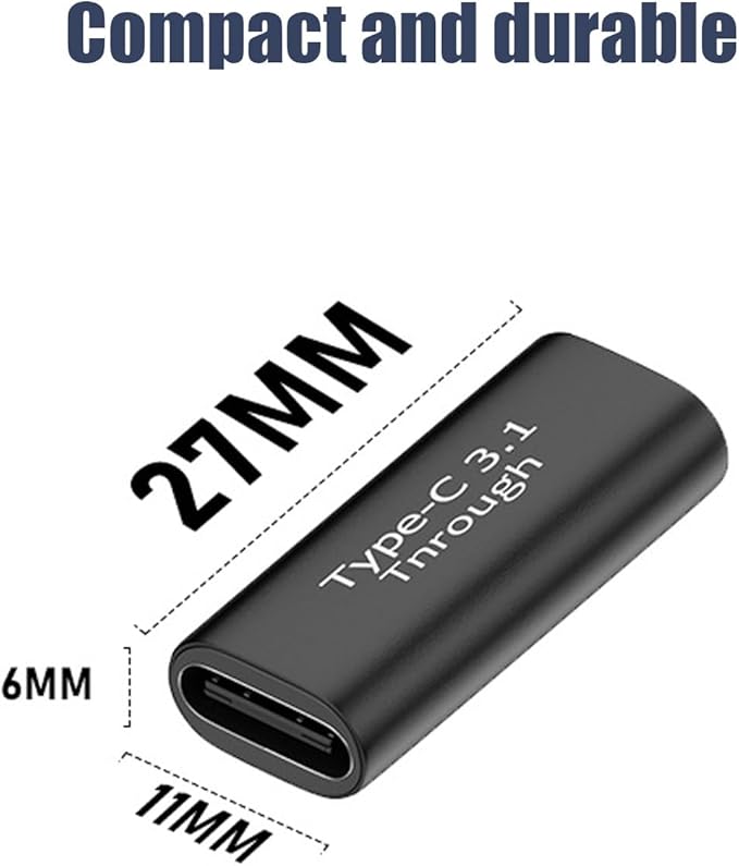 Pastall 5 Pack USB C Female to Female Adapter.Usbc Extender.USBC Coupler Supports Up to 10Gbps Data Transfer and 100W Fast Charging.Compatible with Thunderbolt 4/3 Supports 8K@60Hz Video.
