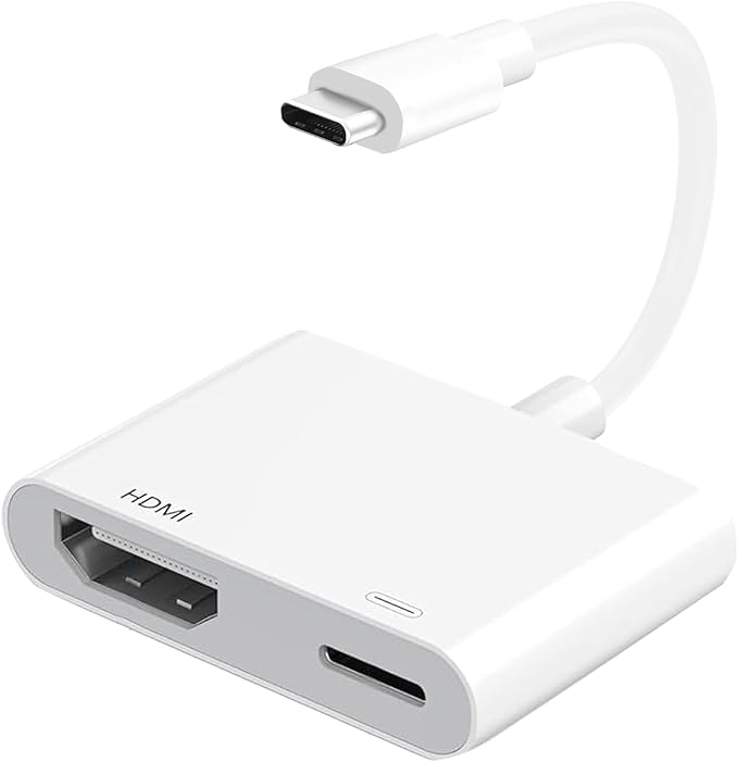 USB C to HDMI Adapter for iPhone 17/16/15 to TV, Type C Digital AV HDMI Adapter with 100W Fast Charging & 4K HDMI Port, Compatible with iPhone 15/16/17 /iPad/MacBook/Laptop to HDTV Projector Monitor