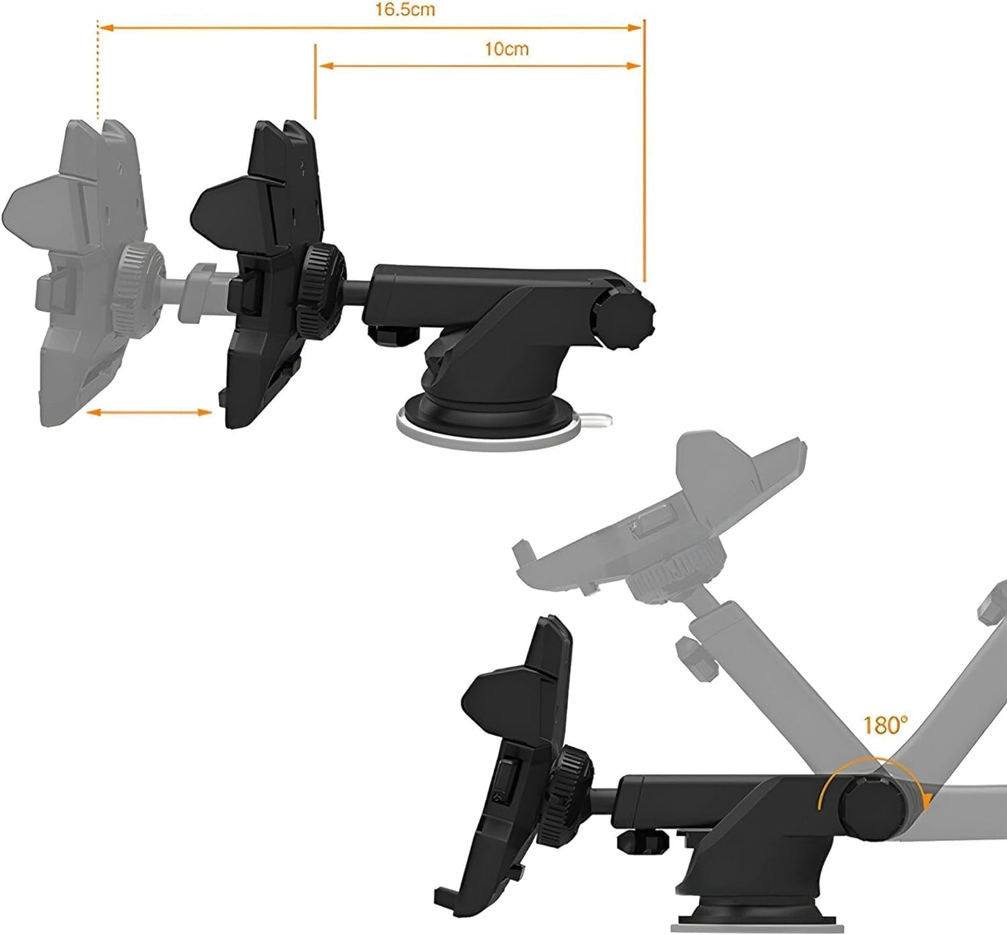 Phone Holders for Car Windshield/Dashboard, One Touch Technology Phone Stand, Universal Cradle for Smartphones