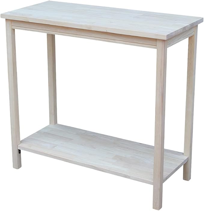 IC International Concepts, Portman Accent Table , Solid Real Wood, Sturdy Parawood, DIY, Paint/Stain Ready, Unfinished