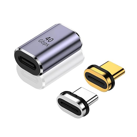 Upgraded Magnetic USBC to USB C Adapter, 140W PD Fast Charging, Thunderbolt 4 Type-C Extender, 40Gpgs for MacBook Pro 2022 2021 2020 2019 2018 16 15 14 13 Inch, and All Type C Devices Laptops