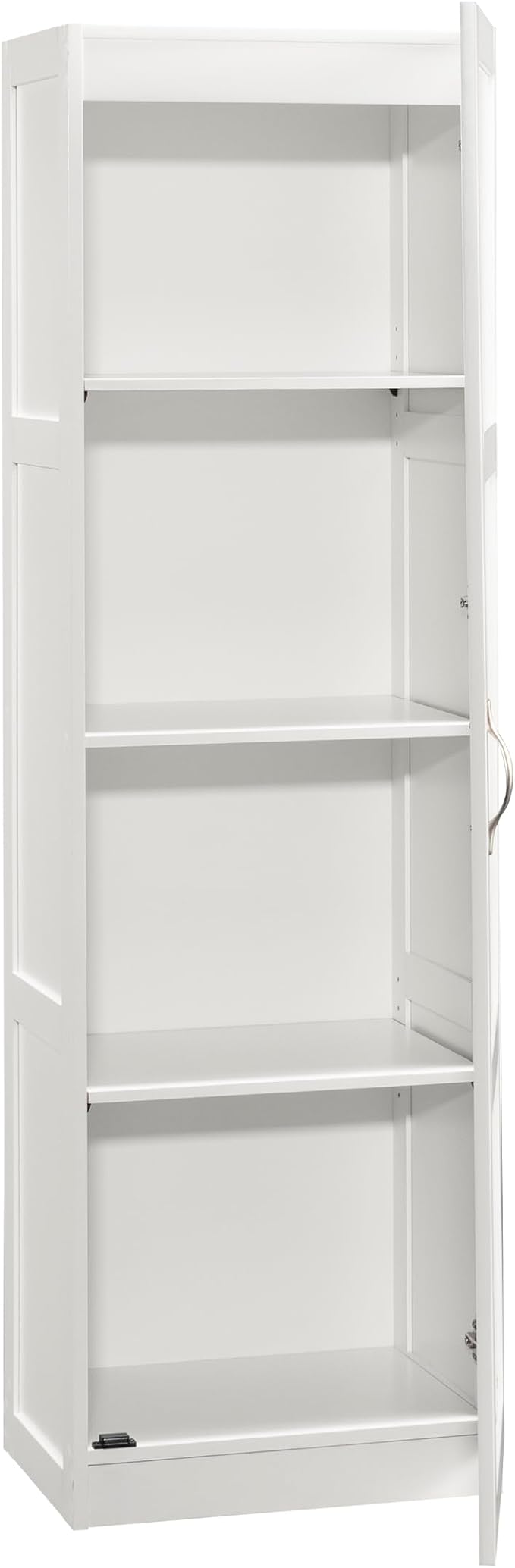 Sauder Miscellaneous Tall Storage Cabinet, Kitchen Pantry, Single Door with Adjustable Shelves, White Finish