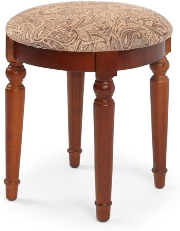 Bobkona St. Croix Collection Vanity Set with Stool, Cherry
