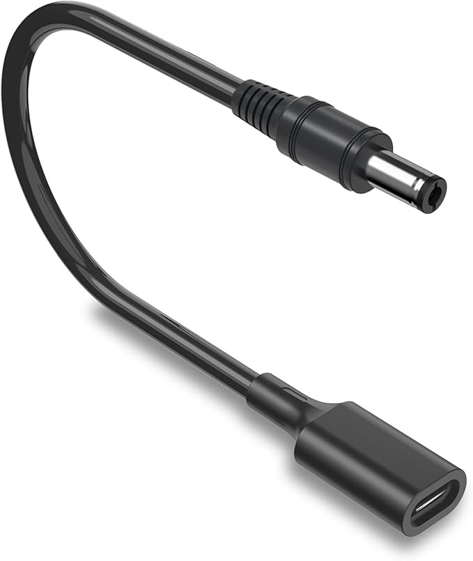 15W PD USB Type C to DC Adapter 5.5mm x 2.5mm, (1Pack 1Ft) USB C to 5.5 x 2.5mm Adapter Made for Tablet PC, Printer, Cable Connection Box, Network Switch, Hard Disk Box