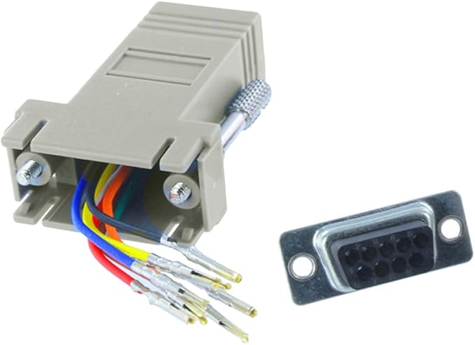 5Pcs DB9 Female to RJ45 Modular Adapter, DB9 to RJ45 Female Ethernet Connector Compatible with RS232 RS422 and RS485 Connection