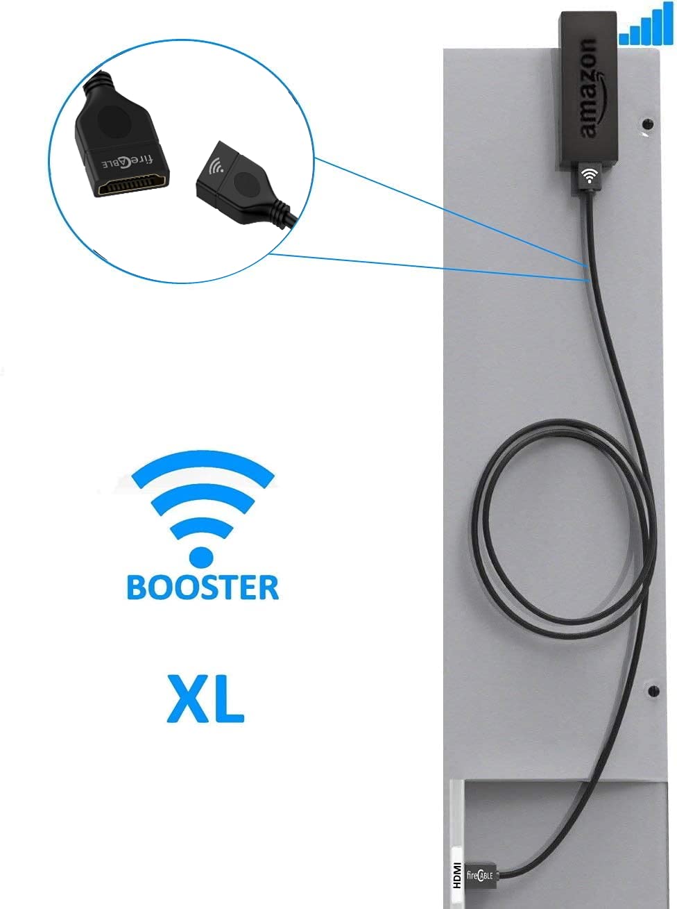 XL HDMI Extender Cable for Streaming Sticks, Increases WiFi Signal for Faster Streaming