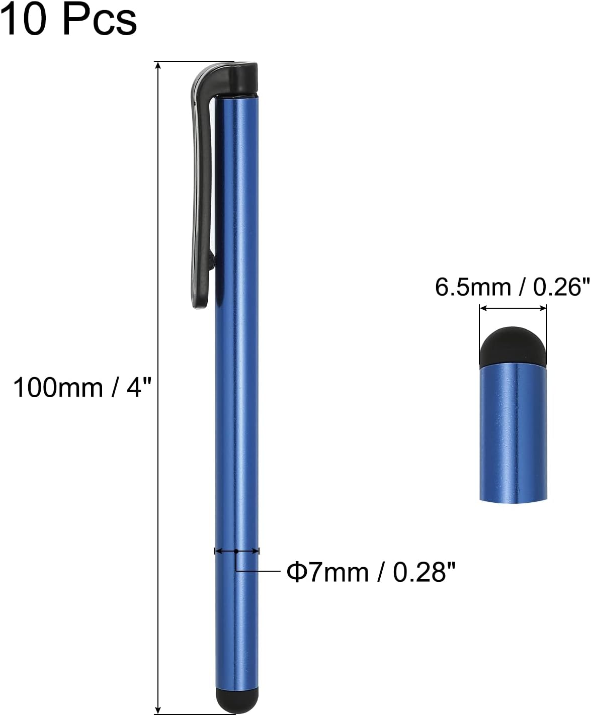 MECCANIXITY 10pcs Stylus Pens for Touch Screens, Universal Capacitive Pencil Sensitivity for Phone Tablet Devices (Navy