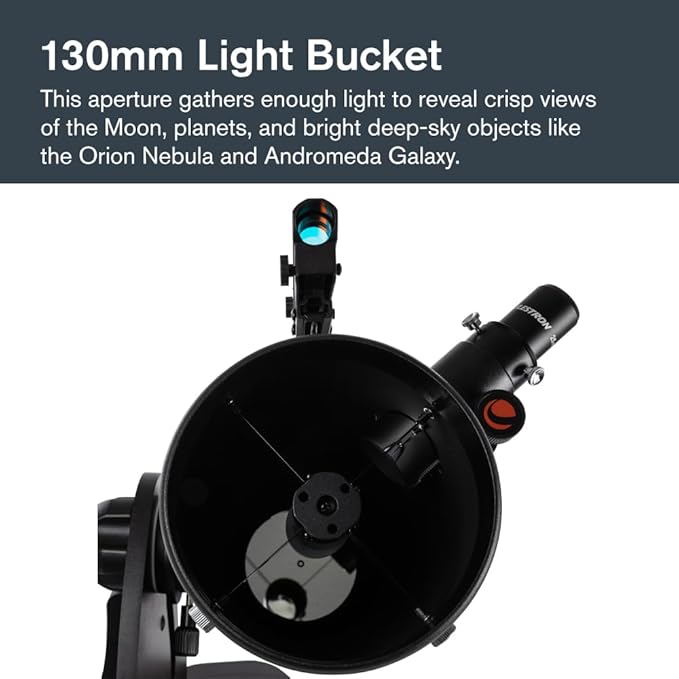 Celestron StarSense Explorer 130AZ App-Enabled Telescope – 130mm Tabletop Dobsonian with Smartphone Dock & StarSense App – iPhone & Android Compatible – Easy-to-Use for Beginners