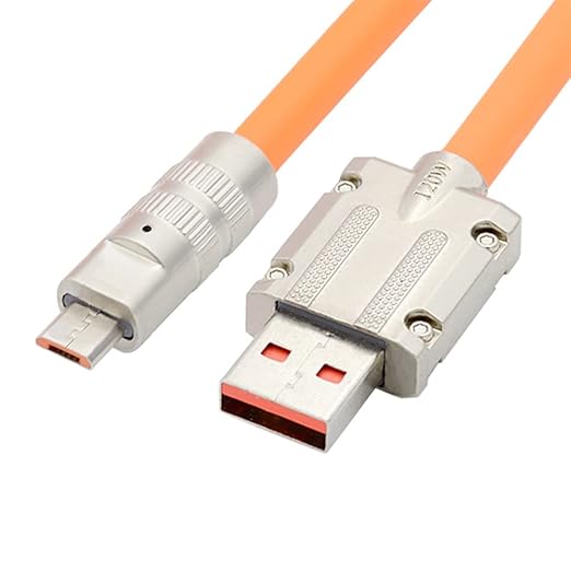 NFHK USB-A Type A to USB Micro 5Pin Liquid Silicone Ultra Soft Power USB2.0 Data Cable Fast Charge for Laptop Tablet Phone 100CM