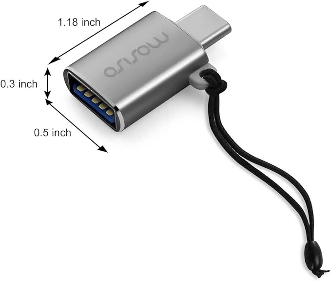 MOSISO USB C to USB Adapter 2 Pack,USB Type-C to USB Connector,Thunderbolt 3 to USB 3.0 Converter OTG Compatible with MacBook Pro 2024-2016/Air 2024-2018/Laptop/Tablet/More Type-C Devices, Space Gray