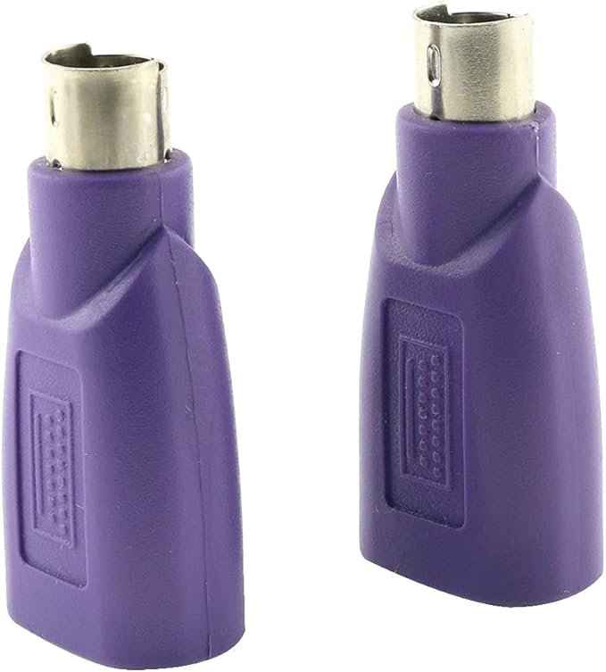 DGZZI USB to PS2 Adapter 2PCS Purple USB Female to PS/2 Male Converter Adapter for Mouse and Keyboard