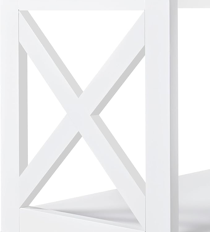 Yaheetech Console Table with 3 Storage Shelves, Entryway Table Sofa Side Table Narrow Long Bookshelf for Hallway Living Room, Accent Furniture, White