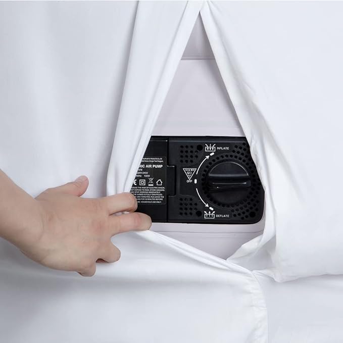 Bedecor Fitted Sheet for Air Mattress Inflate Without Disassembly Convenient & Firm Deep up to 21" White -Twin