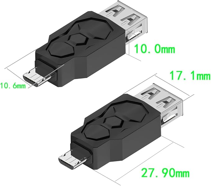Micro USB 2.0 Male to USB Female Connector, USB Female to Micro USB Male Converter Adapter for S7 S6 Edge S4 S3, LG G4, Android Windows Tablets