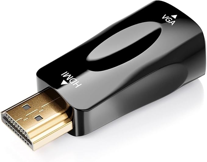 HDMI to VGA Adapter Converter mini, 1080P Male to Female Cord for Computer, Desktop, Laptop, PC, Monitor, Projector, HDTV, Chromebook, Raspberry Pi, Roku, Xbox and More（Black）
