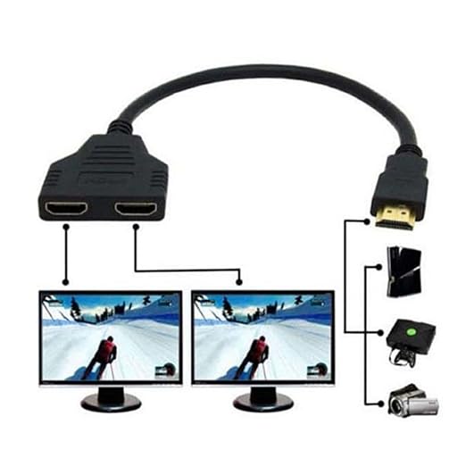 Chenyang HDMI 1 Male to 2 Female Y Splitter Switch Extension Adapter Cable for for PC HDTV Laptop 1080P