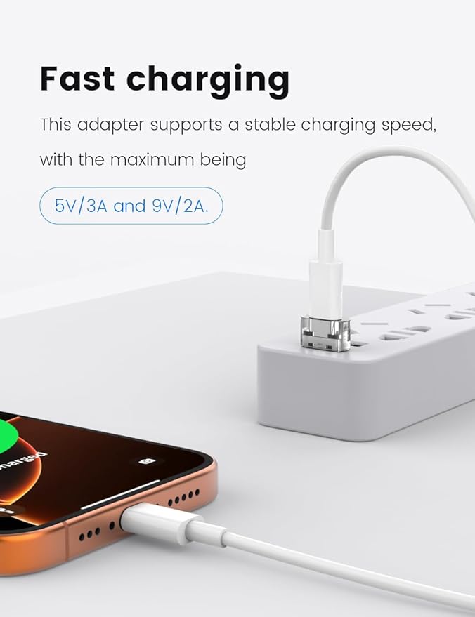MOSWAG USB to USB-C Adapter, USB-C Female to USB Male Adapter, Compatible with Apple Watch Ultra, Apple Watch, iPhone 17/16/Pro/Max/Plus, iPad, Samsung Galaxy S25/S24, Car, Laptop, Charger, Quest Link