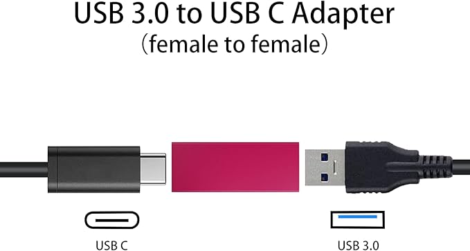 Duttek USB C Female to USB Female Adapter, Bi-Directional Type A to Type C OTG Adapter Converter Support 5 Gbps Data Sync and Charging for Laptop, PC 2 Pack (Red)