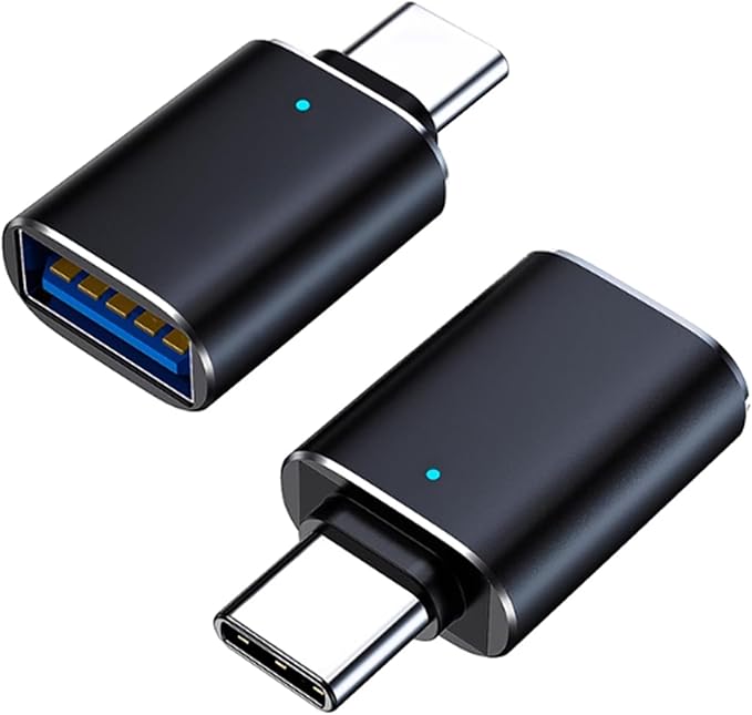USB C Male to USB 3.0 Female Adapter, USB-C to USB-A Adapter [2-Pack] for Charging, 5Gbps Data Transfer and OTG - Black