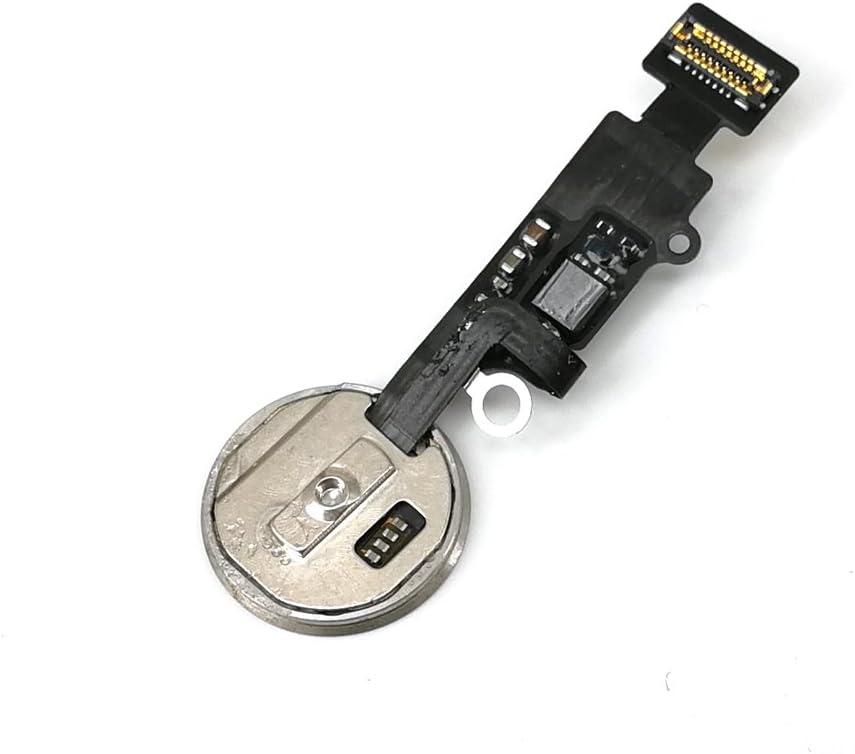 Home Button Key Fingerprint Touch ID Flex Cable Assembly Replacement for iPhone 7 and 7 Plus (Silver)