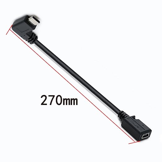 90 Degree USB Type C Male to Mini USB Female Cable, Adapter for MacBook Pro, Laptop, Android Devices