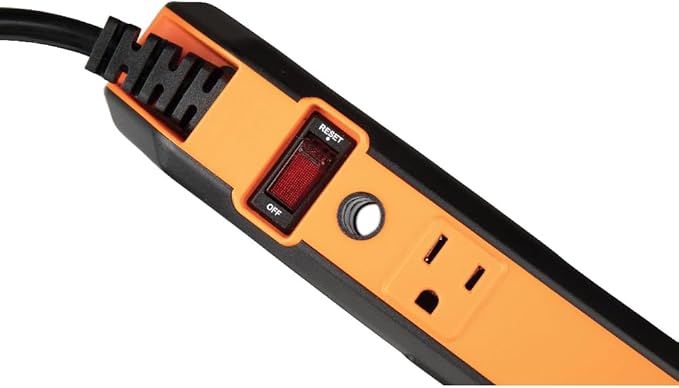 Klein Tools 29602 Magnetic Power Strip, Surge Protector with Motion Sensor LED Light, 5 Outlets, USB-C and 2 USB-A Ports, 5-Foot Cord, Heavy Duty for Workshop