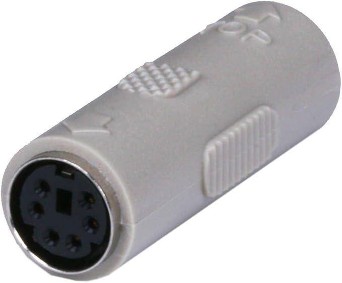 Monoprice PS2 Coupler Mini DIN6 Female to Female Molded Gender Changer (101173)