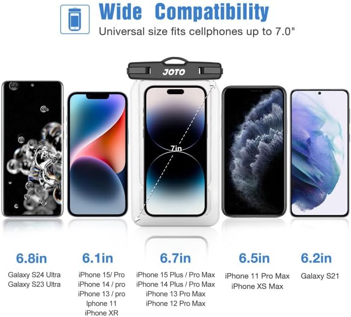 JOTO IPX8 Floating Waterproof Phone Holder Pouch for iPhone 14 13 12 11 Pro Max, Cellphone Dry Bag