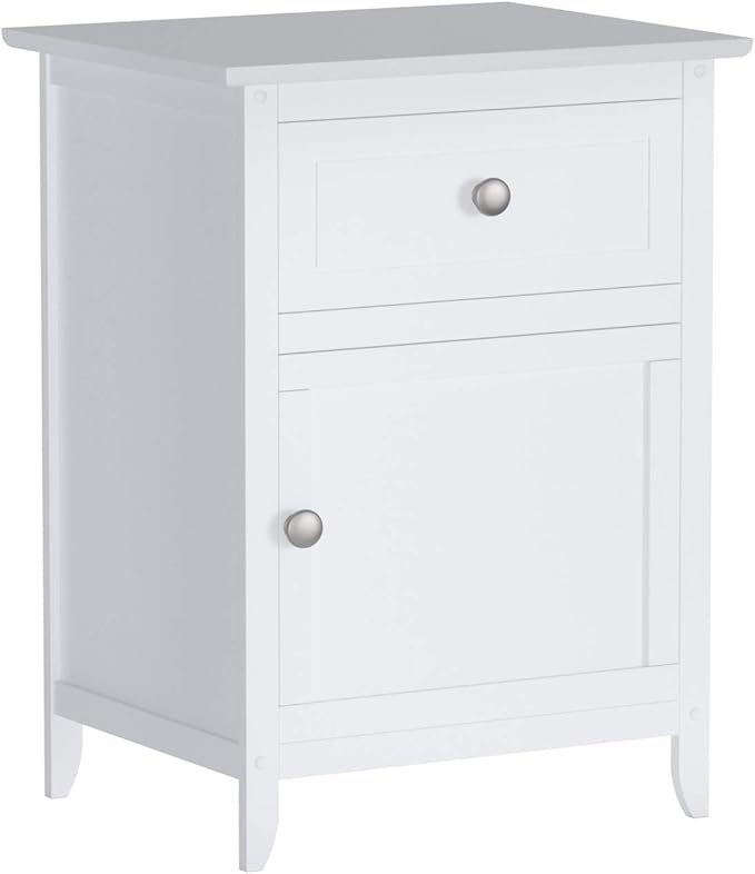 Winsome Eugene Accent Table/Nightstand, for Living Room, Den, Bedroom, White