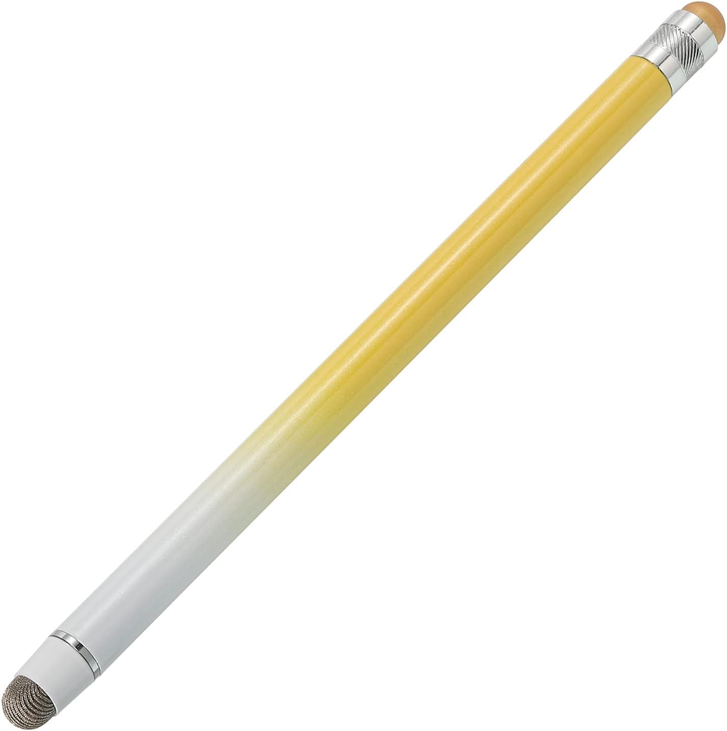 MECCANIXITY Stylus Pens for Touch Screens, Rubber & Fiber Dual Tips Capacitive Stylus, Universal Tablet Pen, Yellow